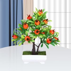 Bonsái <span class=keywords><strong>de</strong></span> árbol naranja <span class=keywords><strong>de</strong></span> simulación, decoración <span class=keywords><strong>de</strong></span> escritorio en maceta <span class=keywords><strong>de</strong></span> fresa <span class=keywords><strong>de</strong></span> plástico, Árbol frutal en maceta Artificial decorativo - Product Image 2