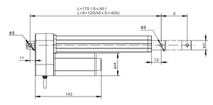 JC35W2 24V Brush DC Motor Smart Home <b>Linear</b> <b>Actuator</b> 50mm-400mm Stroke Length 3000N Load Position Feedback - Product Image 5