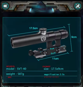 Vente directe d'usine, viseur optique tactique <span class=keywords><strong>SVT</strong></span>-40, viseur optique de chasse, résistant aux chocs, viseurs optiques Mosin Nagant, deuxième plan focal, multicouche - Product Image 6