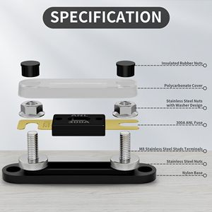 Bloque <span class=keywords><strong>de</strong></span> Distribución <span class=keywords><strong>de</strong></span> Energía, Terminal <span class=keywords><strong>de</strong></span> Batería <span class=keywords><strong>de</strong></span> Alta Resistencia, Barra <span class=keywords><strong>de</strong></span> Distribución, <span class=keywords><strong>Caja</strong></span> <span class=keywords><strong>de</strong></span> <span class=keywords><strong>Fusibles</strong></span> <span class=keywords><strong>de</strong></span> 12 Voltios, Portafusibles <span class=keywords><strong>de</strong></span> Audio para Automóvil <span class=keywords><strong>de</strong></span> <span class=keywords><strong>2</strong></span> <span class=keywords><strong>Polos</strong></span>, Tipo ANL, 300 Amperios - Product Image 4