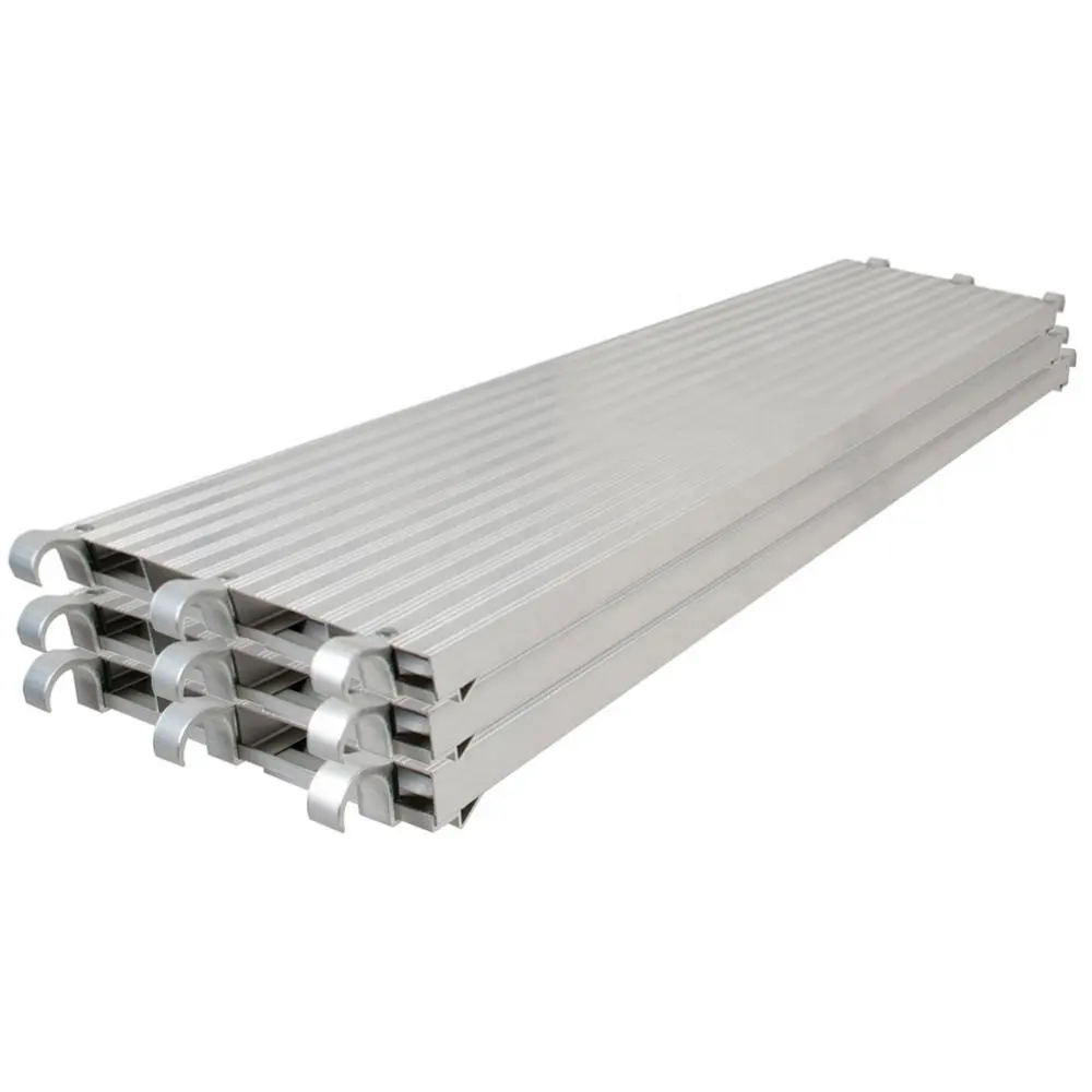 7 'x 19 "tipi di prezzi di fabbrica di alluminio ponteggi in alluminio plancia con ganci per ponteggi