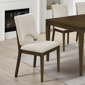 Chaise élégante en rotin brun, panneau en bois massif et contreplaqué, rembourrée, pour salle à manger, restaurant, maison ou hôtel. - Product Image 2