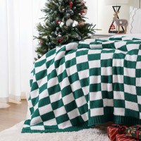 Heim gestrickte Decke Mikrofaser Federn-Garn Plüsch weiche warme Decke gemütliche flauschige Decke für Couch-Bett-Sofa