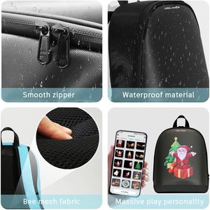 Sac à dos LED Crelander, petit sac pour ordinateur portable de 11 pouces, écran programmable, sac à bandoulière intelligent et tendance pour femmes - Product Image 4