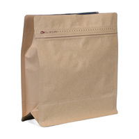 Sacs à fond plat en gros en stock, pochettes carrées verticales vides pour snacks et noix, emballage avec fermeture éclair refermable, logo personnalisé