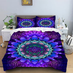 Juego de Funda Nórdica y Cubrecama con Diseños Modernos, Impresión Fluorescente UV, Estilo Bohemio Tibetano, Geométrico - Product Image 4