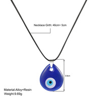 Collier bleu turc verre cuir corde mauvais œil collier pour femmes hommes chanceux Protection collier