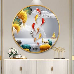 Arte Abstracto para Pared, Decoración de Diamantes con Mariposas y Ciervos, Cuadros de Lujo en Vidrio, Pintura Decorativa Personalizada al Óleo, Pintura de Porcelana de Cristal - Product Image 3
