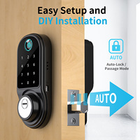 Serrure intelligente à pêne dormant Tuya TTLock avec empreinte digitale biométrique/clavier/WiFi pour portes en aluminium/bois/laiton