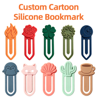 Marque-page en silicone mignon, marque-page flexible en PVC souple pour la lecture, cadeau promotionnel personnalisé, papeterie en gros