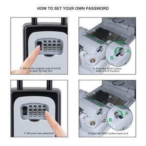 Boîte de verrouillage à clé à combinaison à 4 chiffres de conception moderne OEM Coffre-fort mural réarmable pour clés de maison - Product Image 3