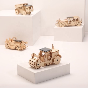 Energia solar de madeira 3d estrada rolo, diy, educação, brinquedo solar - Product Image 2
