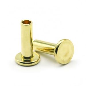 Rivet semi-tubulaire en laiton et cuivre, tête bombée, norme ISO, brillant, non revêtu, poli, faible MOQ 2000 pièces pour usage industriel - Product Image 4