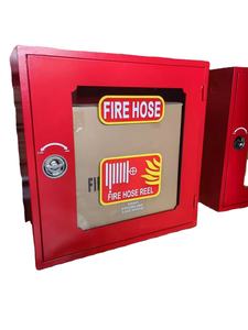 Armoire pour enrouleur de tuyau d'incendie à double porte, rouge, en acier inoxydable, pour équipement de lutte contre l'incendie en bâtiment - Product Image 1