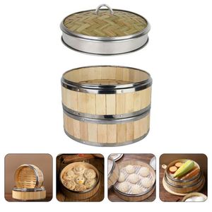 Vaporera de dumplings DIY, la mejor para dim <span class=keywords><strong>sum</strong></span>, con rejilla circular, cestas para alimentos, rejilla doméstica apilable, tapete de bambú y silicona, juego de utensilios de cocina - Product Image 5