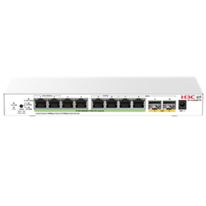 H3C US110-8G2MF - Switch PoE gestionado en la nube, 8 PoE + 2*1G/2.5G SFP, capacidad de 192 Gbps, tabla MAC de 16K, compatible con VLAN 802.1Q y DHCP, alto rendimiento - Product Image 1