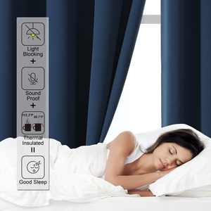 Meilleure Vente Rideaux Occultants Thermiques Doux 100 % Polyester Prêts-à-Poser en Stock Pièce Unique - Product Image 4