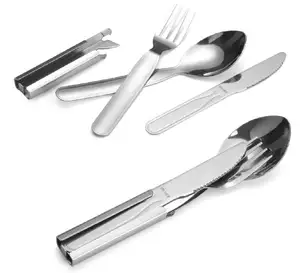 Factory Outlet Portable Multipurpose Stainless Steel Camping Cutlery Tableware Set