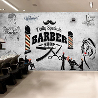 Papel Tapiz Personalizado 3D Retro para Peluquería, Mural Fotográfico de Fondo para Barbería, Póster 3D, Decoración de Pared