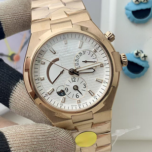 2026 High-end Luxury Mens Watch <b>Rose</b> Gold Integrated Bracelet White Dial <b>Top</b> Quality Self-winding GMT Dual Time Date Luminous - Product Image 2
