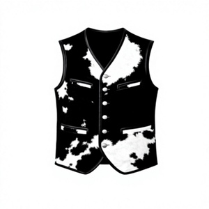 Wholesale <b>Mens</b> Vintage Cowhide Solid <b>Leather</b> Vest Adjustable Back <b>Belt</b> Stylish Western Look Casual Waterproof Breathable - Product Image 1