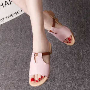 sandale pour femme a la mode pu leather flats shoes non-slip women beach slide shoes flats sandals for women and ladies