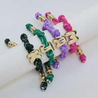 Bracelet avec initiales personnalisées et lettres coulissantes Bijoux ajustables en corde tressée en laiton de style tendance pour femmes et hommes