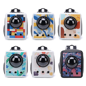 Cat <b>Backpack</b> Portable Pet Outing Bag Square Breathable Space Capsule Double Back Cat Bag Outing Bag Portable <b>Small</b> Pet - Product Image 3
