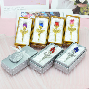 Statuette di Rose in Cristallo in 6 Colori, Souvenir Dorato per San Valentino, Natale, <span class=keywords><strong>Amanti</strong></span>, Decorazione per Casa e Matrimonio - Product Image 3