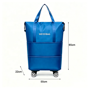 <span class=keywords><strong>Sac</strong></span> de voyage pliable avec logo personnalisé, robuste, en polyester de qualité supérieure, double capacité, avec roulettes, pour week-end ou nuitée - Product Image 6