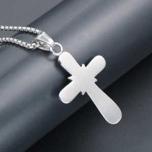 European American Style <b>Titanium</b> Steel Cross Necklace For Men Geometric Pendant Sweater <b>Chain</b> SP731 - Product Image 4
