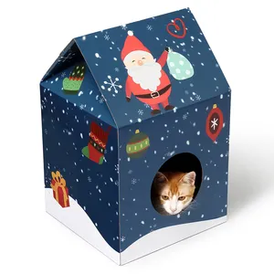 Noel konsept işıltılı sihirli kedi scratch modern kedi condo evi