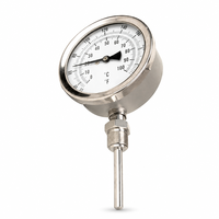 Thermomètre et hygromètre 2-en-1 en acier inoxydable 304 avec manomètre haute pression pour jardin, ferme et serre