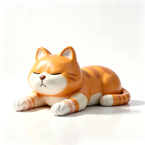 Figura de <span class=keywords><strong>Gato</strong></span> de Resina, Color Naranja, Durmiente, Adorno Artesanal de Animal Bonito, Personalizable en Color, Tamaño y Material para Decoración del Hogar - Product Image 1