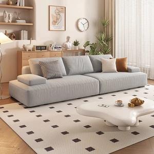 Canapé de style français rétro en tissu/cuir crème, canapé de salon, <span class=keywords><strong>causeuse</strong></span> pour petit espace, appartement, hall d'hôtel - Product Image 5