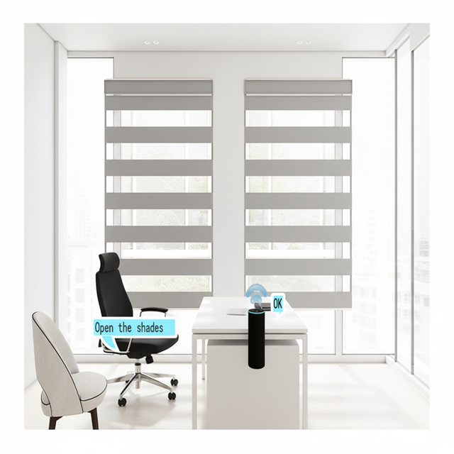 Custom Skylight Smart Zebra Shades Automation Window Wifi Electronic Factory Zebra Blinds Motorized Curtains Cordless Blind