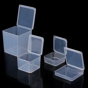 Small Beads Plastic Box Square Plastic Transparent Storage Box Jewelry Beads Container Small Items Sundries Organizer Case