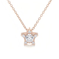 Ожерелье из стерлингового серебра S925 с позолотой 18K, цепочка-кабель, муассанит 1 карат, огранка «Сияющая звезда», цвет D, VVS1, водонепроницаемое
