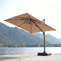 Parasol cantilever moderne, pliable, portable, imperméable 3M, avec toile pare-soleil
