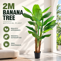 Arbre bananier artificiel 200CM, plantes au toucher réel, protection UV, emballage KD, ignifuge, vente en gros directe usine pour l'aménagement paysager