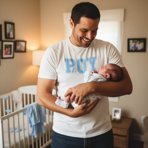 Camiseta para revelar el género del bebé Boy Dad Est 2025, regalo para el primer Día del Padre, ropa blanca para hombre - Product Image 3