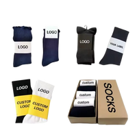 Chaussettes de marque en coton pour hommes, décontractées, jacquard, tricotées, avec lettres, en gros