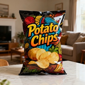 Custom Printed Back Seal <b>Bags</b> Resealable <b>Snack</b> Packaging for Potato Chips Nuts Candy Business and Gift Packaging - Product Image 1