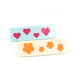 Yincanyuan — pinces à cheveux en forme de cœur en acétate, accessoire de coiffure pour femmes, barrettes bleu et <span class=keywords><strong>rouge</strong></span> pour filles, pinces à cheveux sur mesure, mode coréenne - Product Image 2