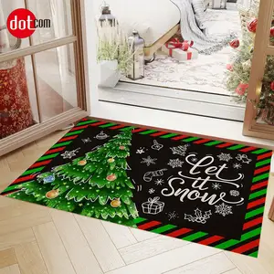 100% Nylon bedruckter Teppich für Weihnachten Anti-Rutsch-Teppich unter der Weihnachtsbaum-Latex-Tür matte mit Logo