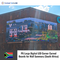 Affichage numérique LED incurvé d'angle Canbest P6 6,67 mm 11360 x 3840 mm pour grand panneau publicitaire extérieur pour centre commercial en Afrique du Sud