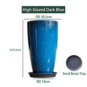 Décoration de salon émaillée pot de fleurs rond en résine épaissie <span class=keywords><strong>haute</strong></span> visualisation bassin de plantation grand Pot Pot en <span class=keywords><strong>plastique</strong></span> - Product Image 5