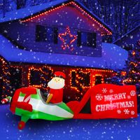 Père Noël gonflable de Noël de 9 pieds sur traîneau, décoration de jardin pour les fêtes, décorations de jardin gonflables pour les fêtes de fin d'année, Père Noël gonflable de jardin avec LED
