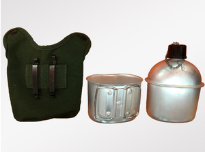 Botella de Agua de Aluminio Estilo Americano de 0.8L, Juego de 3 Piezas, 14.5x11x21cm, 292g, Ligera, con Bolsa Molle Estilo Segunda Guerra Mundial - Product Image 3