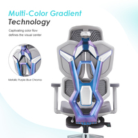 Chaise de bureau ergonomique pivotante Silla Gamer avec repose-pieds, design Chameleon Back, inclinable, confort optimal